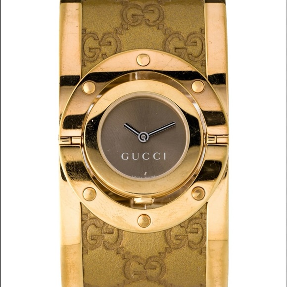 Gucci Gold Timepiece with Brown Face - Picture 1 of 3